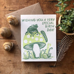 Load image into Gallery viewer, Birthday Frog Mushroom Card