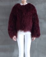 Load image into Gallery viewer, Shearling Jacket Dark Cherry