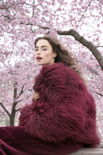 Load image into Gallery viewer, Shearling Jacket Dark Cherry