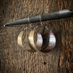 Load image into Gallery viewer, Medium Hammered Brass Hoops