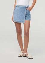 Load image into Gallery viewer, Performance Denim Lite Wrap Skort