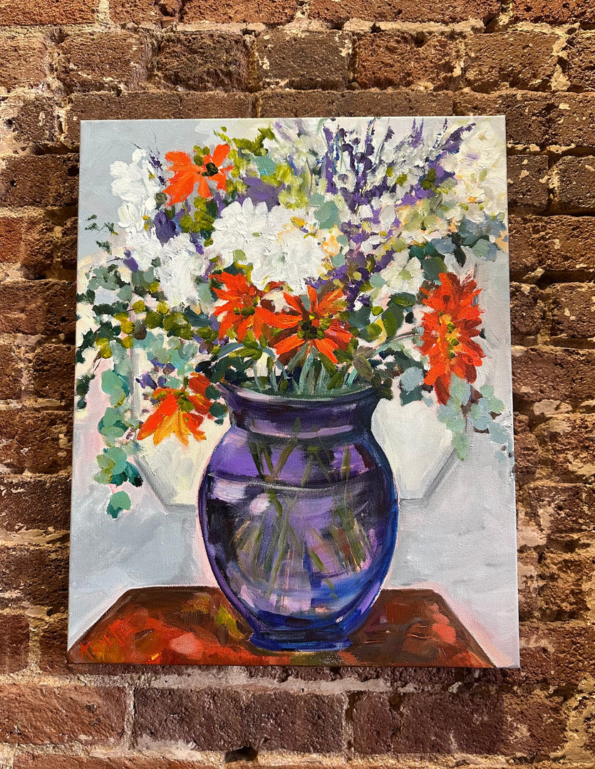 “Flowers in Purple Vase” by Annette Wolters