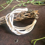 Load image into Gallery viewer, Leather 7-Strand Bracelet - White & Silver, Boho Western