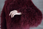 Load image into Gallery viewer, Shearling Jacket Dark Cherry