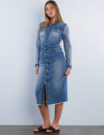 Load image into Gallery viewer, Mixed Animal Denim Dress