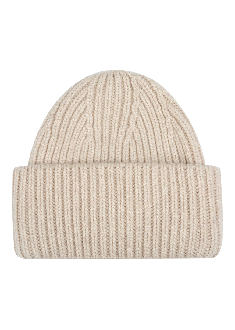 Cashmere Thick Rib Beanie Hat