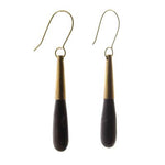 Load image into Gallery viewer, Dark Horn and Brass Teardrop Earring