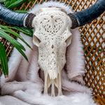 Load image into Gallery viewer, Hand Carved Buffalo Skull - Heart 1