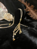 Load image into Gallery viewer, Champagne Gold Feather Necklace