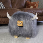 Load image into Gallery viewer, Highland Bull Footstool - Stone