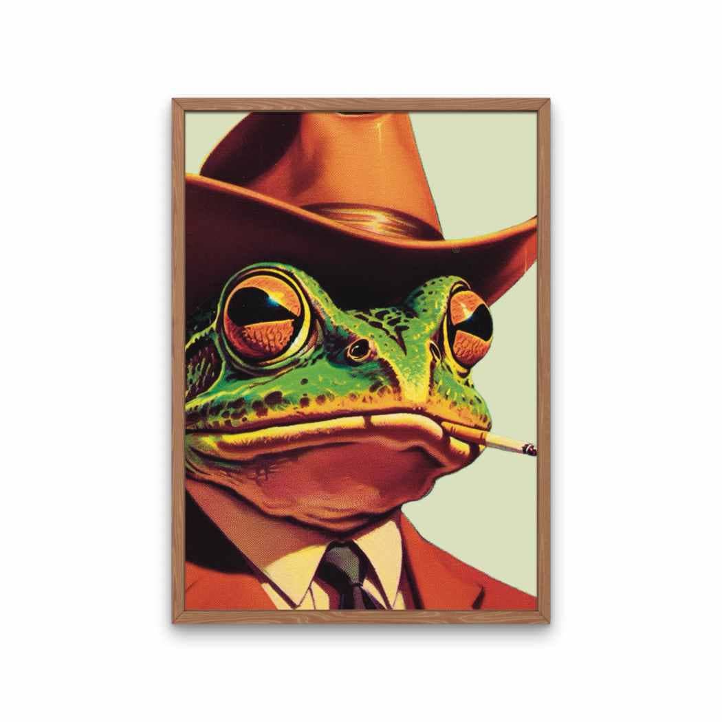 Cowboy Frog Wall Art Print