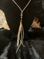 Load image into Gallery viewer, Champagne Gold Feather Necklace