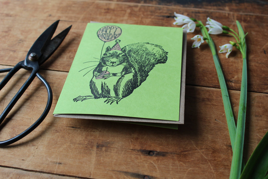 Birthday Squirrel Balloon Card