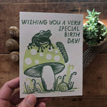 Load image into Gallery viewer, Birthday Frog Mushroom Card