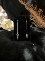 Load image into Gallery viewer, Silver Knight Crystal Long Earrings