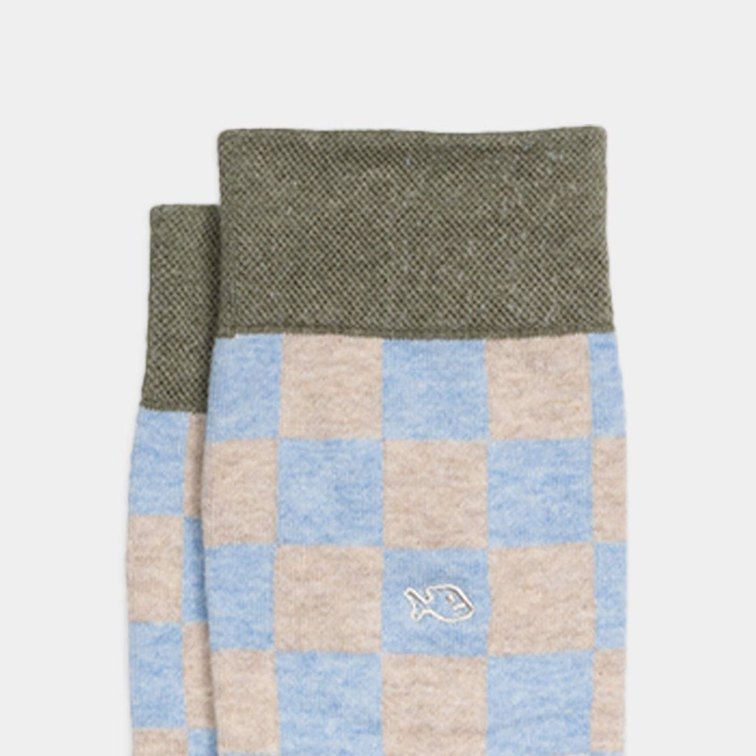 Checkered Combed Cotton Socks