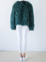 Load image into Gallery viewer, Shearling Jacket Jade Green