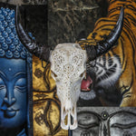 Load image into Gallery viewer, Hand Carved Buffalo Skull - Flower
