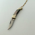 Load image into Gallery viewer, Long Y-drop Shell Handled Knife Necklace