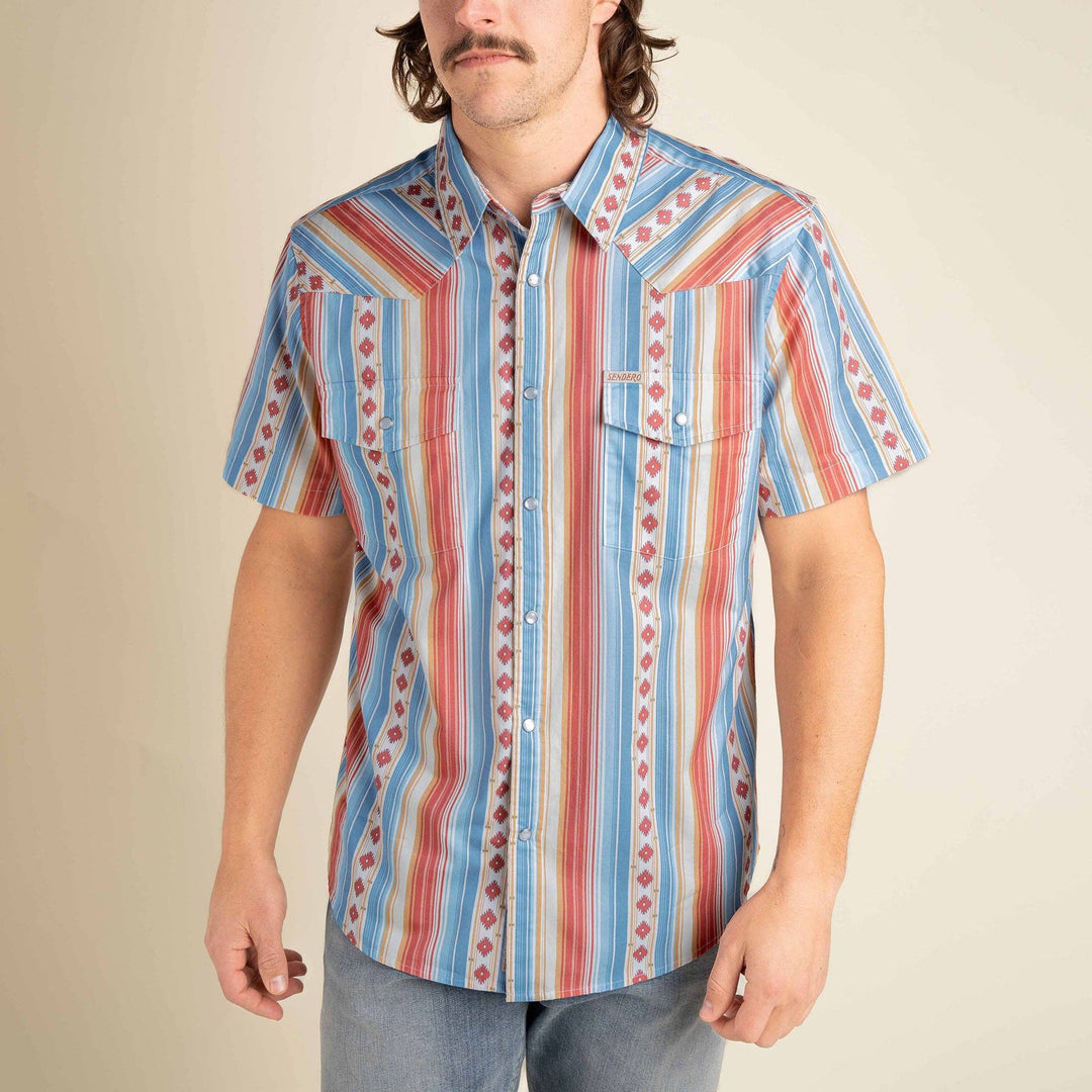 Serape Pearl Snap Short Sleeve - Sedona Red
