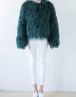 Load image into Gallery viewer, Shearling Jacket Jade Green