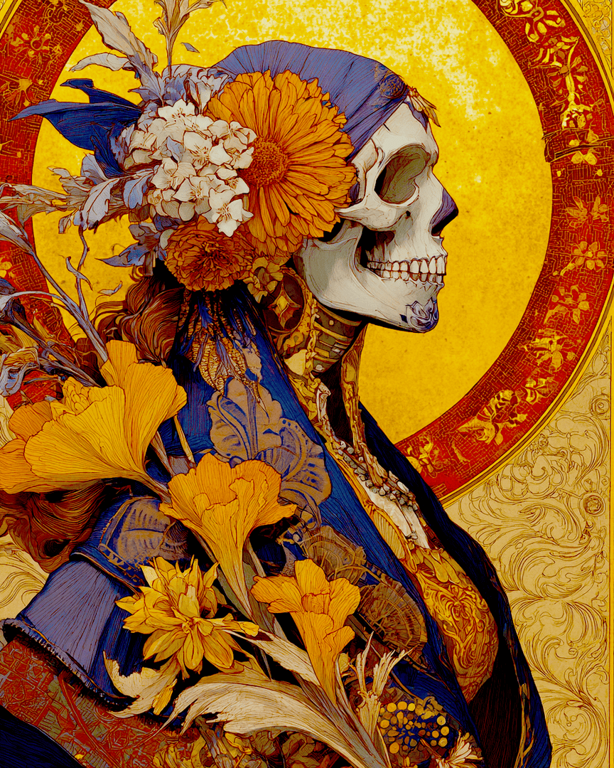 Calavera Skeleton Profile Día de Muertos