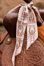 Load image into Gallery viewer, Western Harvest Cream Twilly Scarf