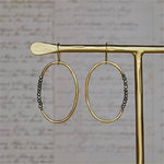 Load image into Gallery viewer, Aurora Oval Pyrite Earring