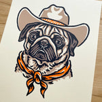 Load image into Gallery viewer, Fawn Pug Cowdog - Signed Silkscreen Print