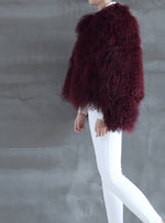 Load image into Gallery viewer, Shearling Jacket Dark Cherry