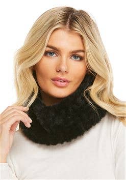 Knitted Faux Fur Snood Whiskey