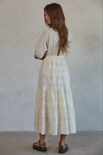 Load image into Gallery viewer, Cotton Embroidered Twist Midi Dress