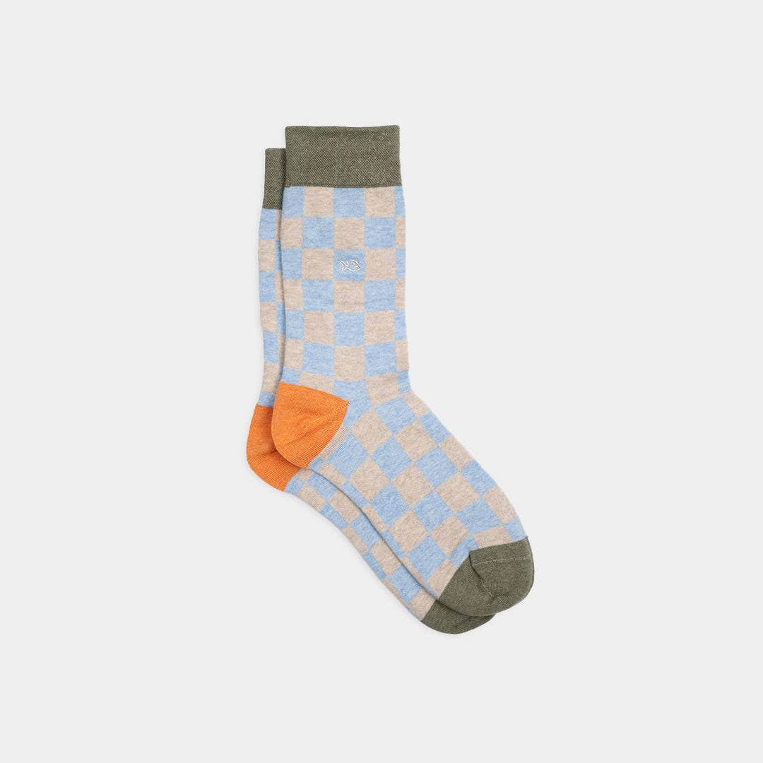 Checkered Combed Cotton Socks