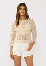 Load image into Gallery viewer, Crew Neck Crochet Top