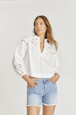 Load image into Gallery viewer, Poplin Cutout Blouse