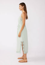 Load image into Gallery viewer, Floral Trim Midi Dress