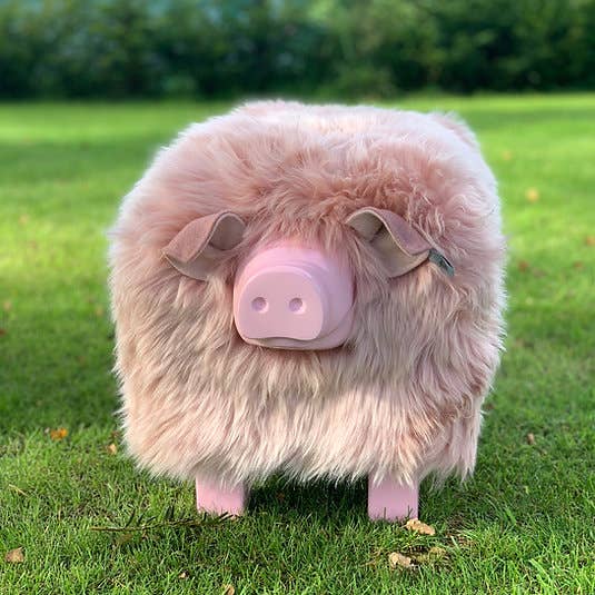 Pig Footstool - Pink