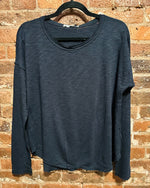 Load image into Gallery viewer, Longsleeve Drop Shoulder Crew Midnight