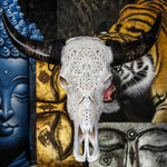 Load image into Gallery viewer, Hand Carved Buffalo Skull - Swirls 1
