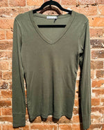 Load image into Gallery viewer, Flagship Longsleeve V-Neck Olive