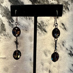 Load image into Gallery viewer, Silver Night Dangle Earrings