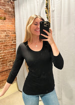 Load image into Gallery viewer, Flagship 3/4 Sleeve Scoop Black