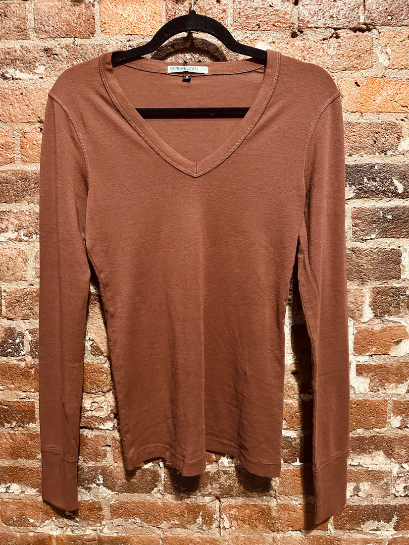 Flagship Longsleeve V-Neck Rust