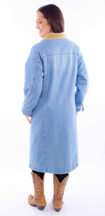 Load image into Gallery viewer, Sherpa Lined Denim Duster
