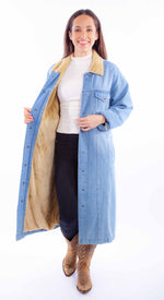 Load image into Gallery viewer, Sherpa Lined Denim Duster