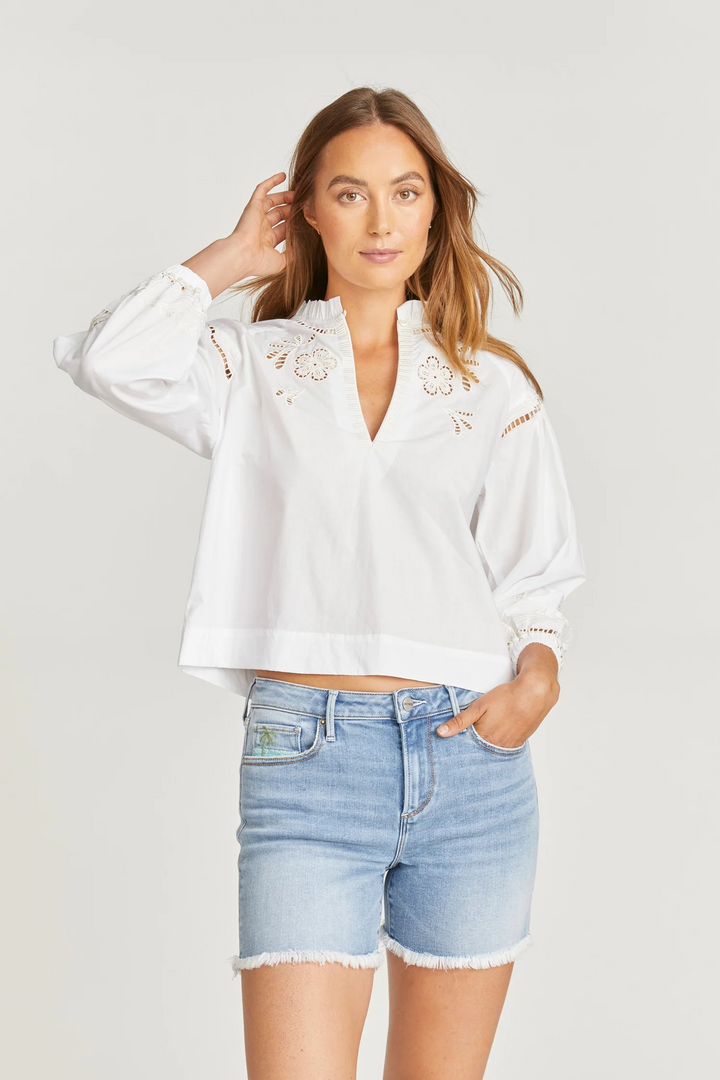 Poplin Cutout Blouse