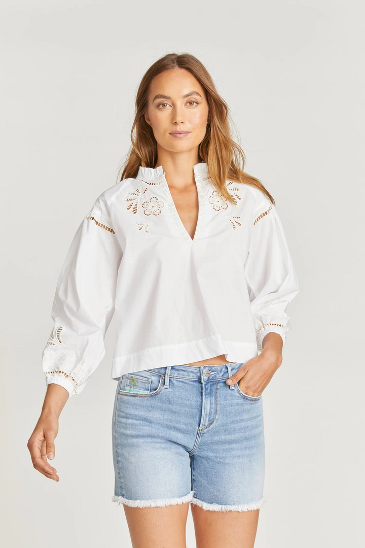 Poplin Cutout Blouse
