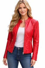 Load image into Gallery viewer, Lambskin Moto Jacket