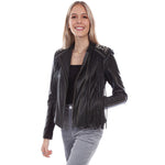 Load image into Gallery viewer, Rhinstone Studded Fringe Jacket