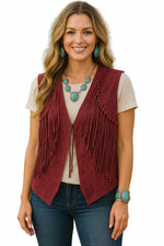 Load image into Gallery viewer, Suede Fringe Vest